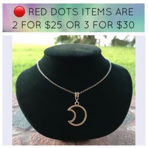 🔴SALE ! Boho moon charm steel chain necklace
